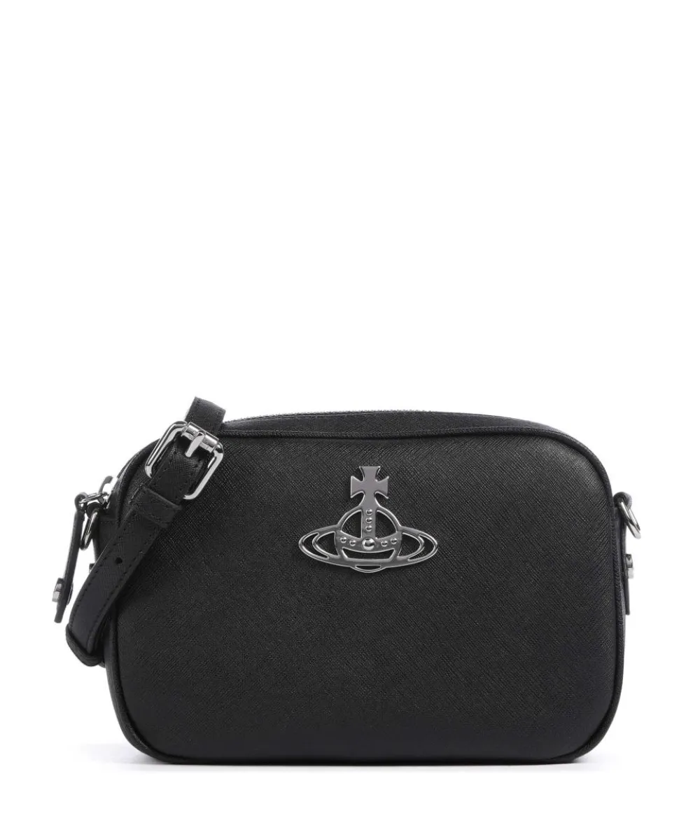 Anna Saffiano Crossbody bag imitation leather black