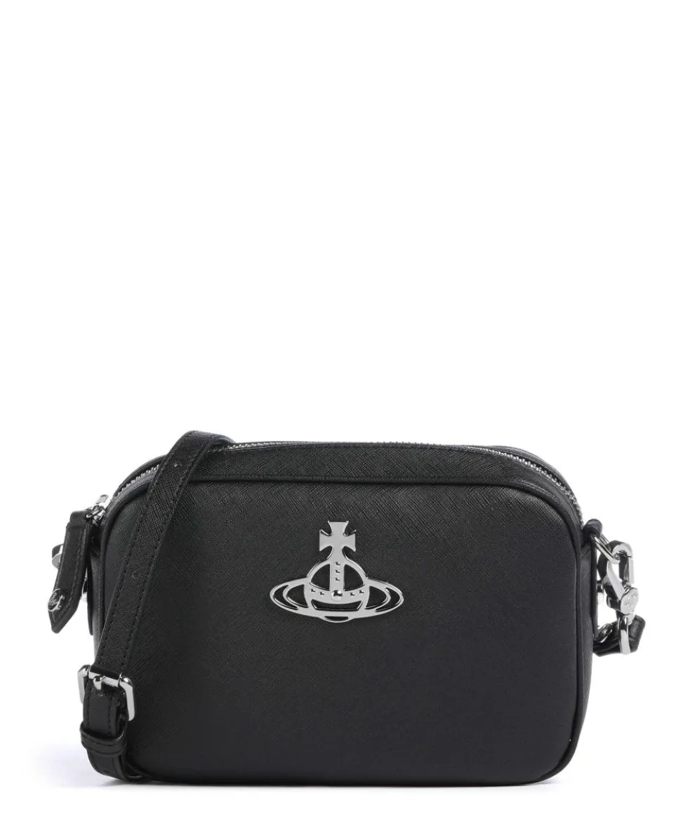 Anna Saffiano Crossbody bag imitation leather black