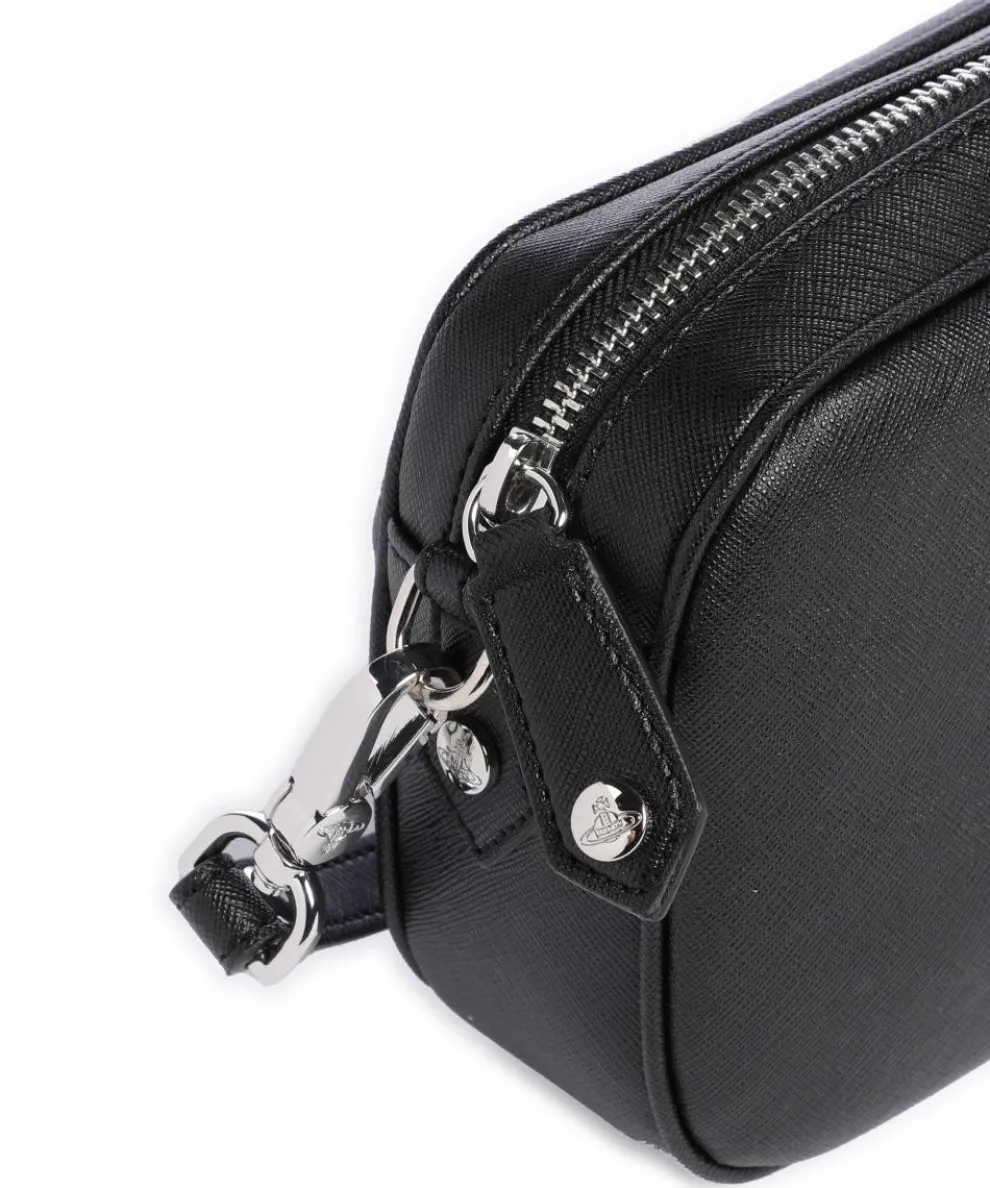 Anna Saffiano Crossbody bag imitation leather black