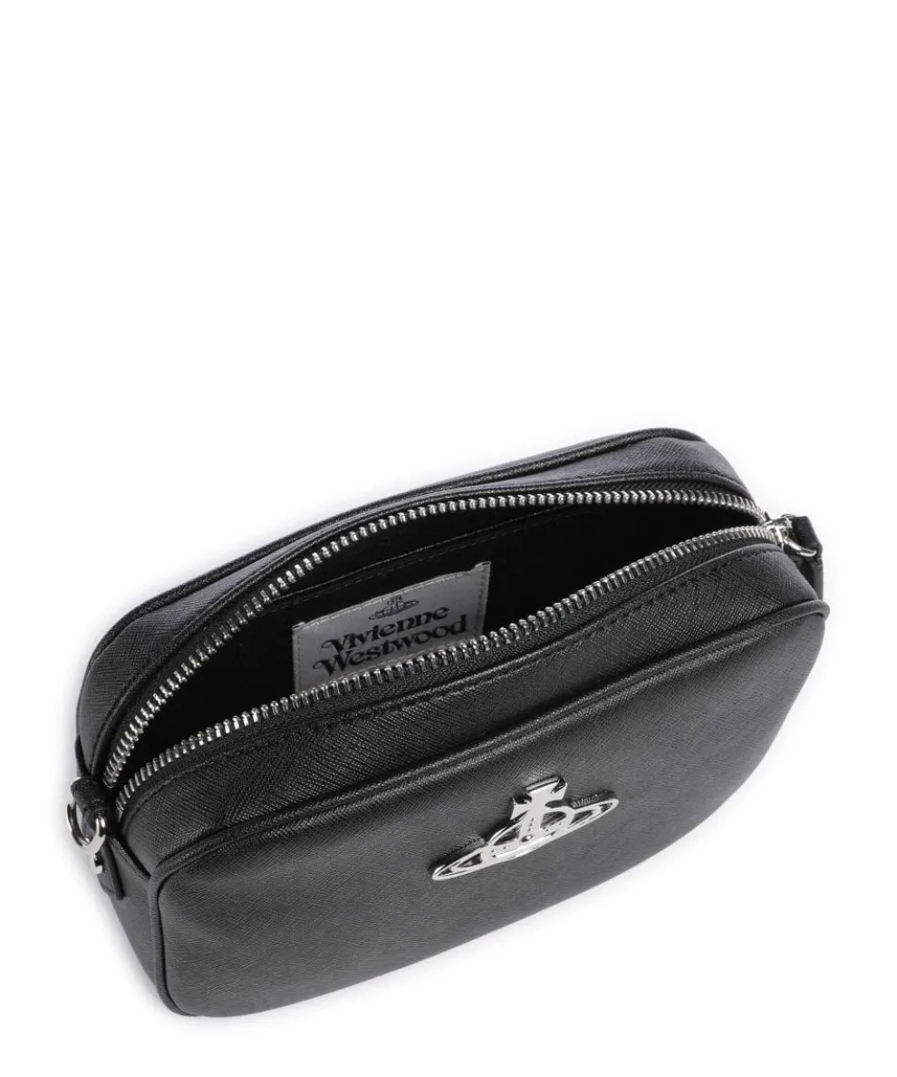 Anna Saffiano Crossbody bag imitation leather black