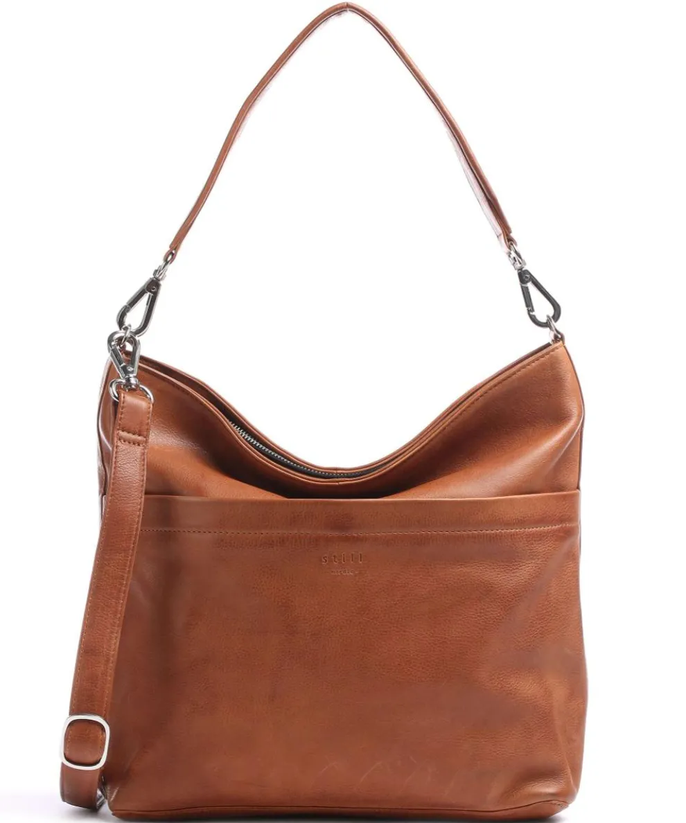 Anouk Hobo bag grained leather cognac