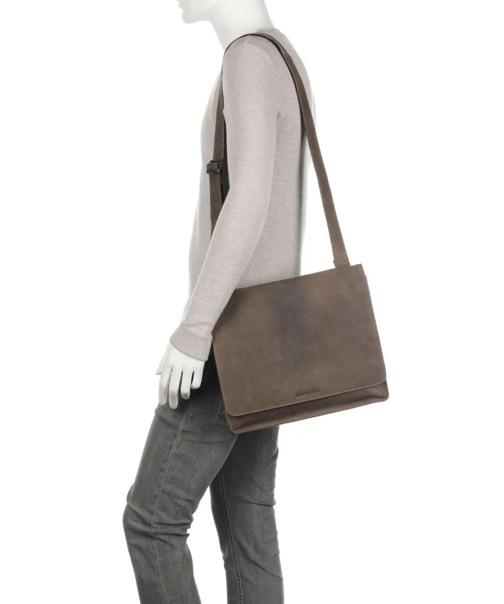 Antic M Shoulder bag 13″ pull-up cow leather taupe