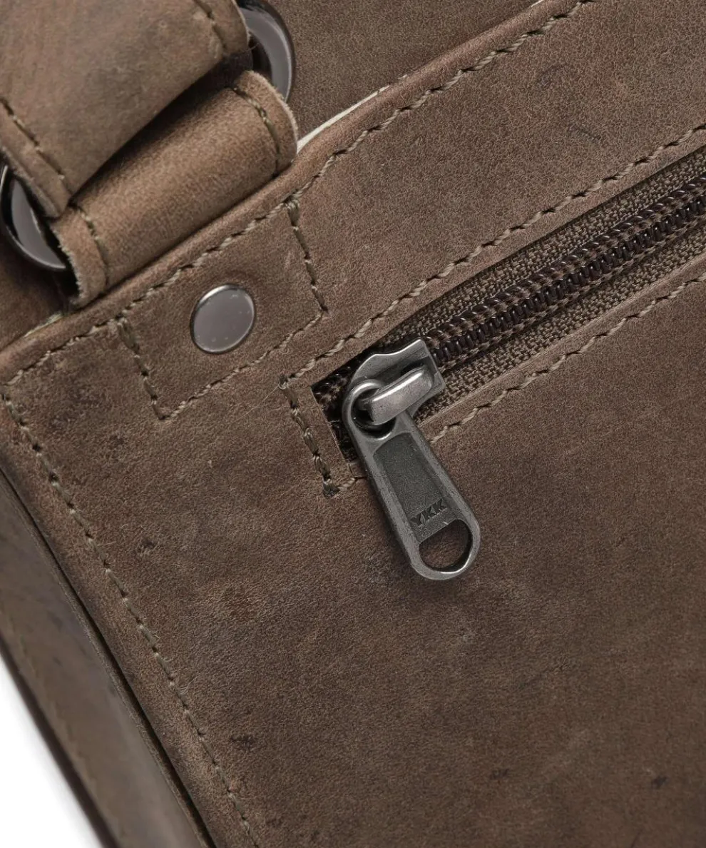 Antic M Shoulder bag 13″ pull-up cow leather taupe