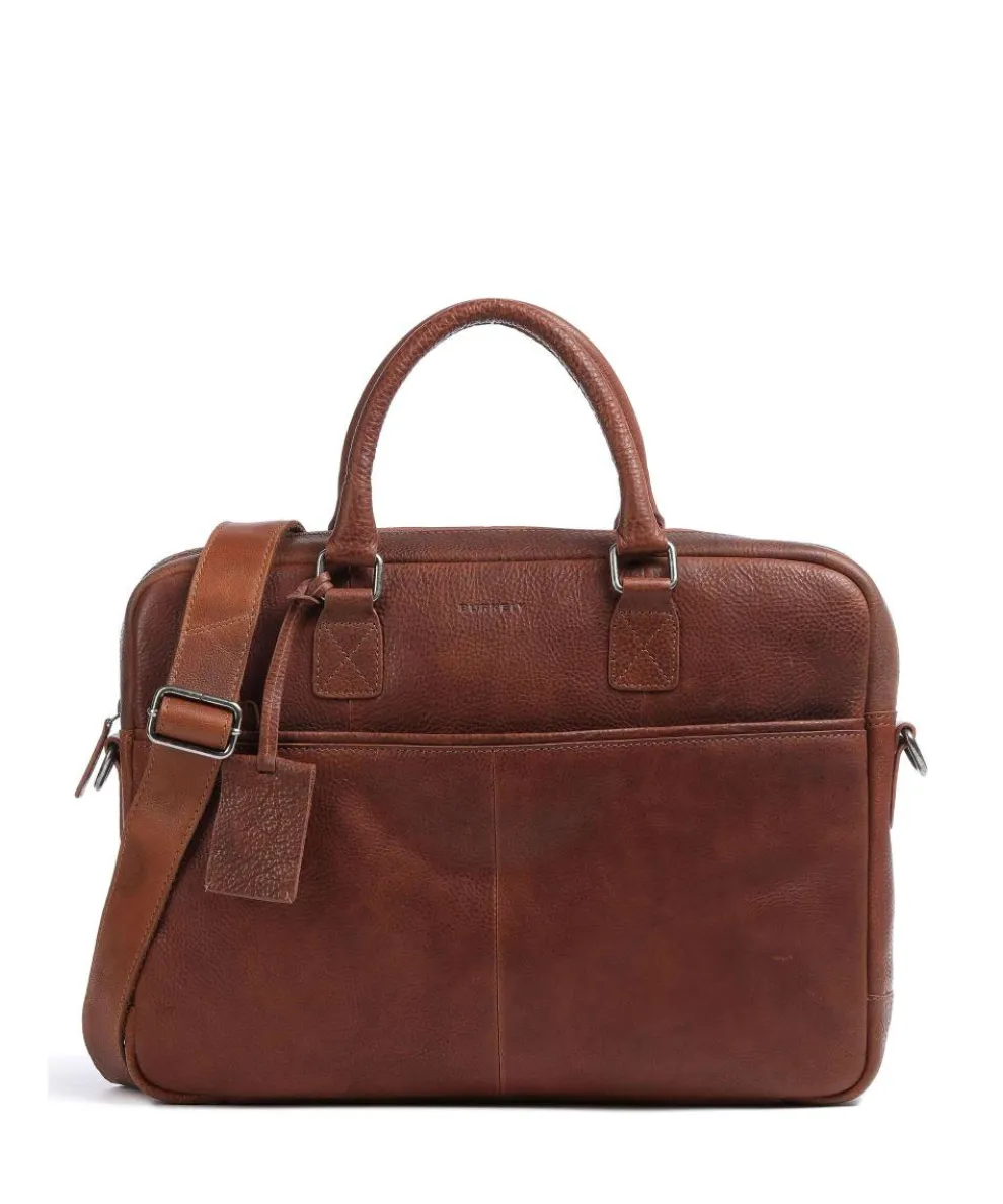 Antique Avery Briefcase 15″ grained leather brown