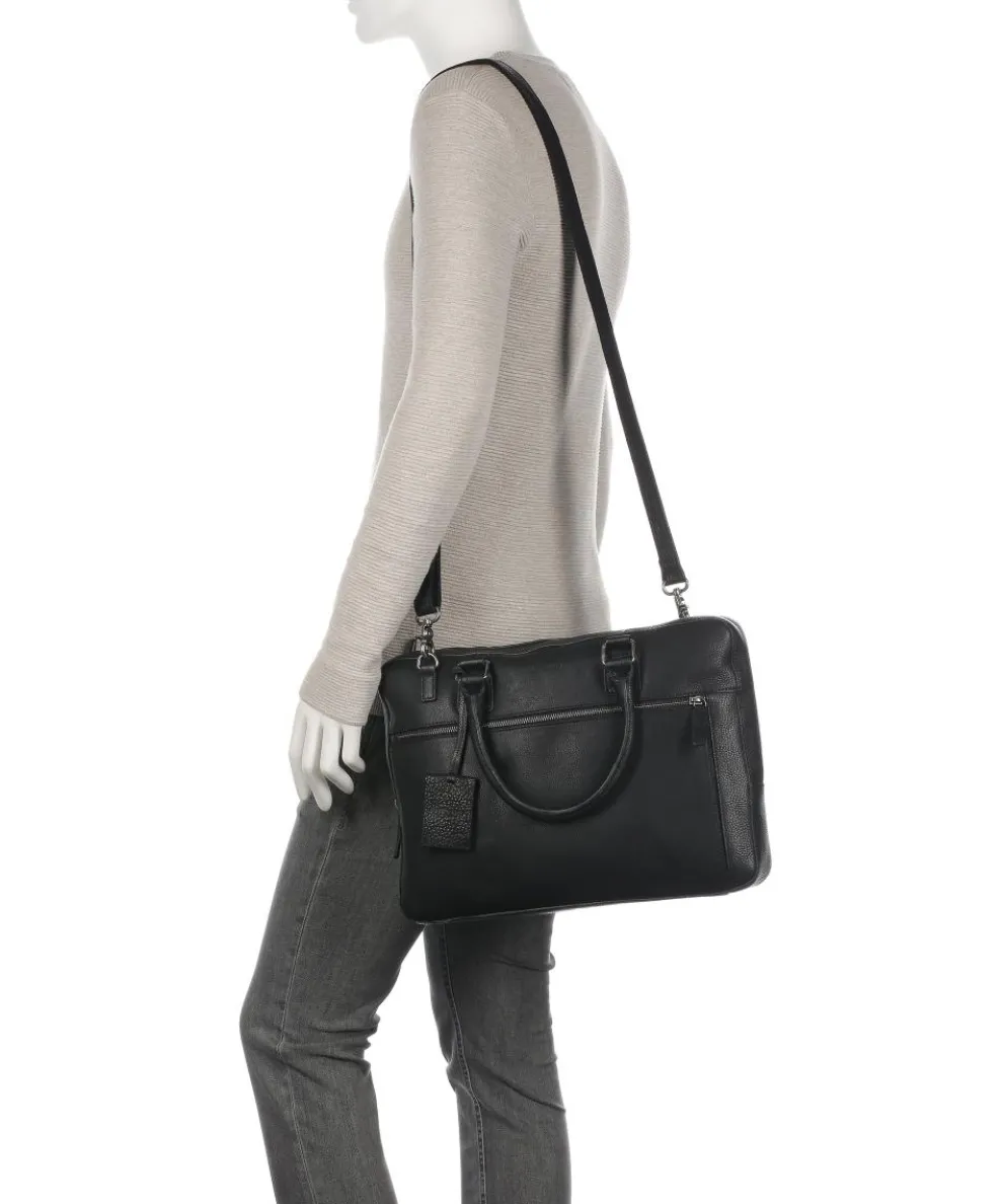 Antique Avery Briefcase 14″ grained leather black