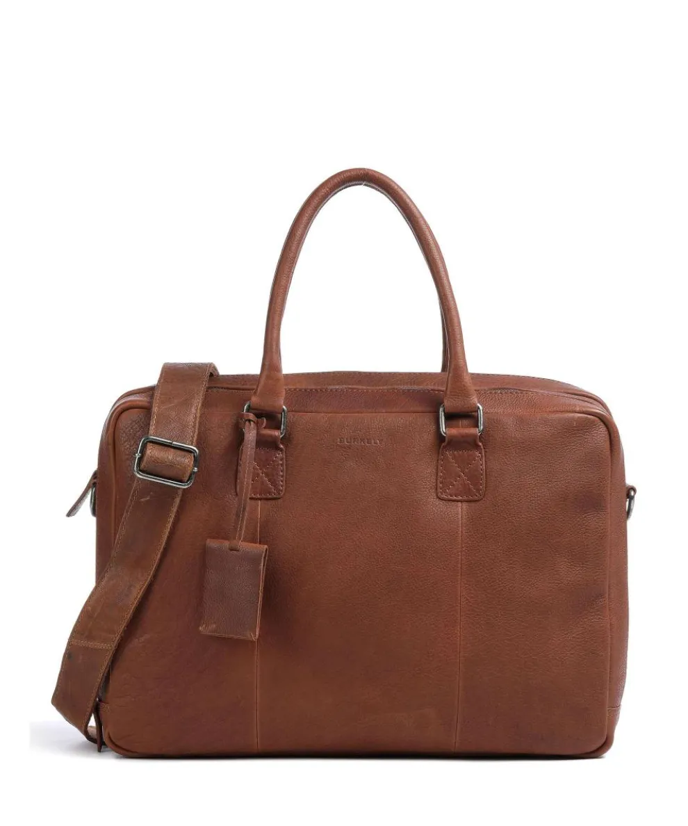 Antique Avery Briefcase 15″ grained leather brown