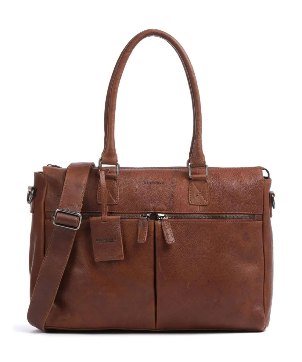 Antique Avery Briefcase 15.6″ grained leather cognac