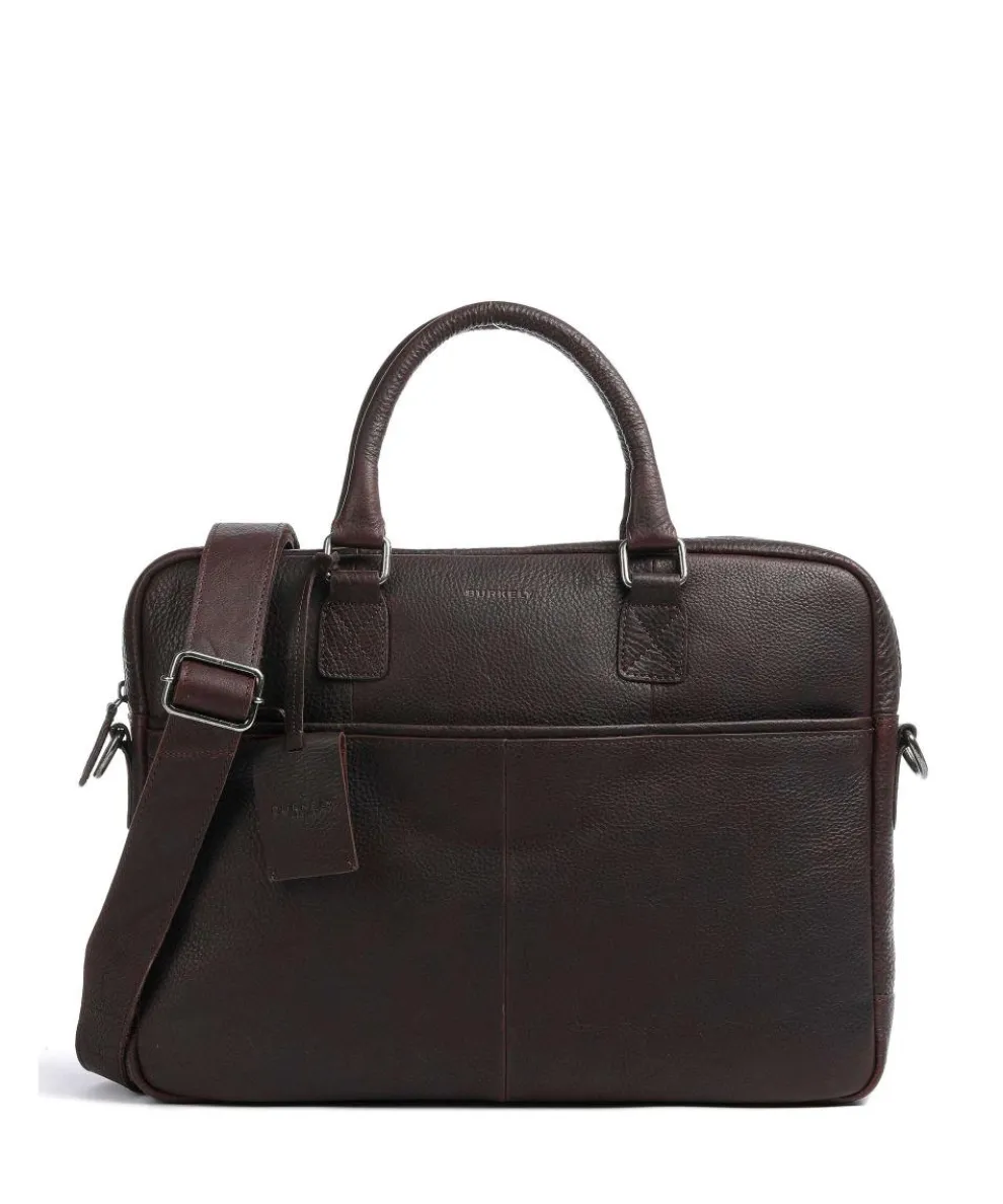 Antique Avery Briefcase 15″ grained leather dark brown