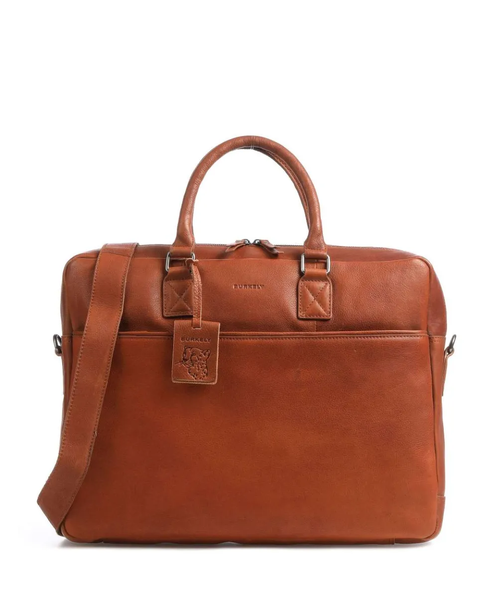 Antique Avery Briefcase 17″ grained leather cognac