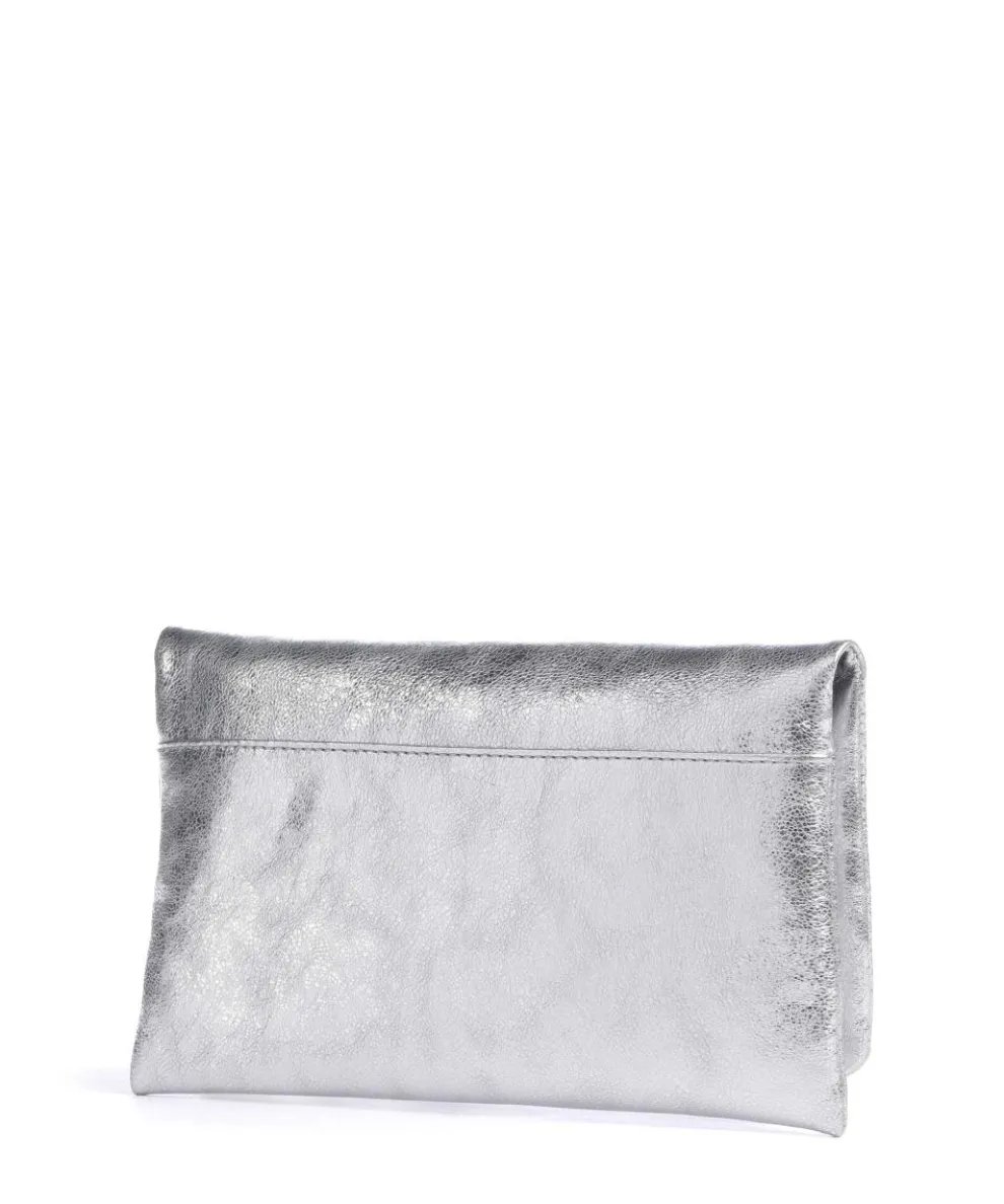 Mimosa Strass Clutch bag grained leather silver