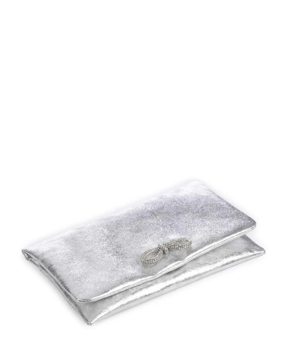 Mimosa Strass Clutch bag grained leather silver