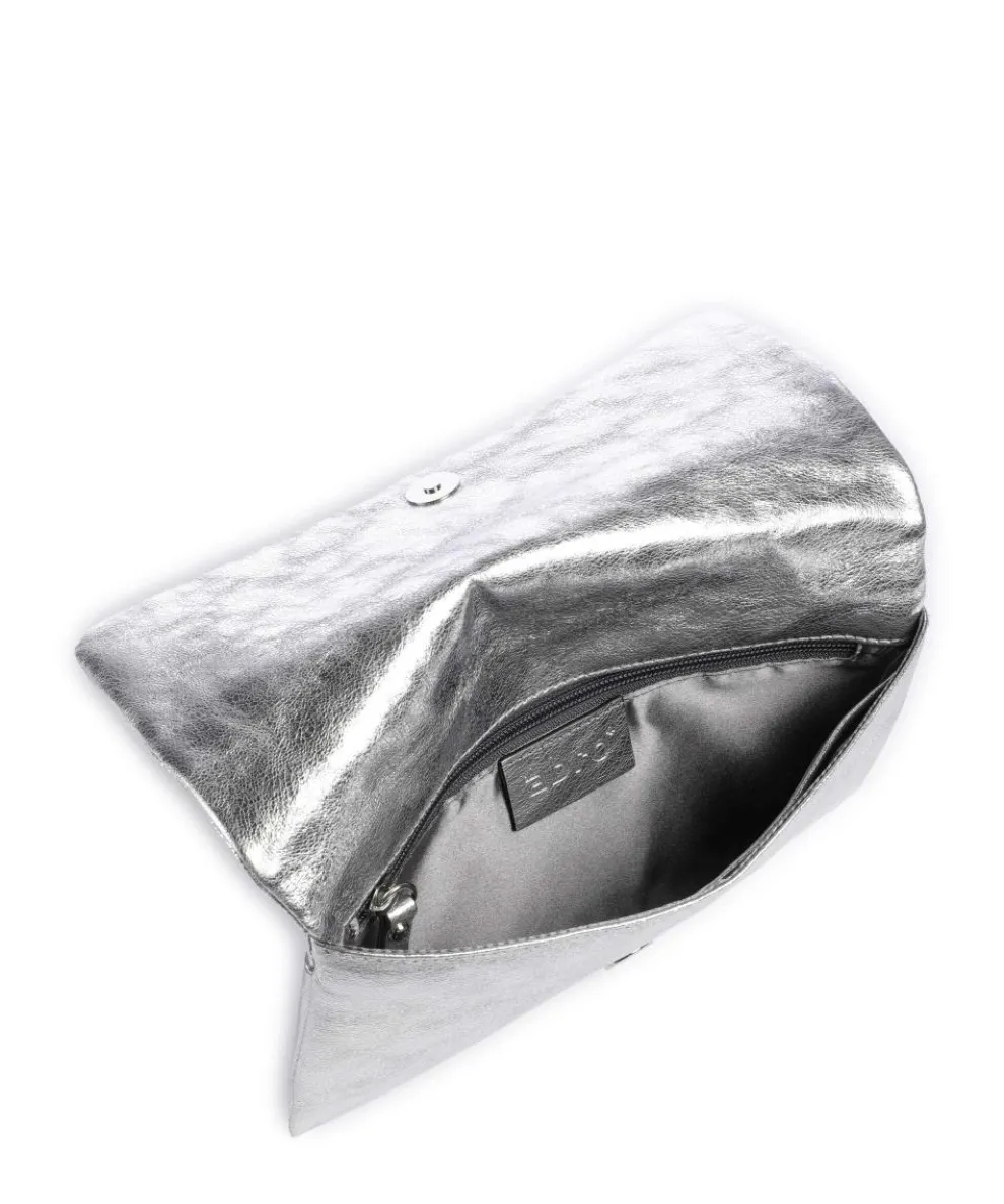 Mimosa Strass Clutch bag grained leather silver