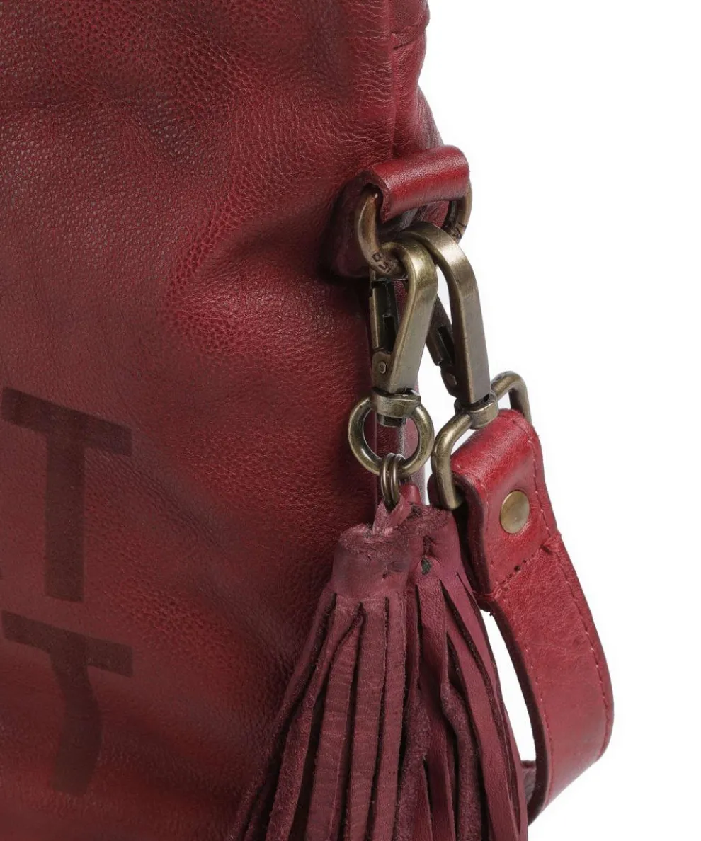 Hanfgasse 3 Hobo bag grained cow leather wine