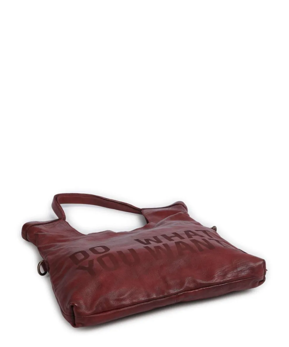 Hanfgasse 3 Hobo bag grained cow leather wine