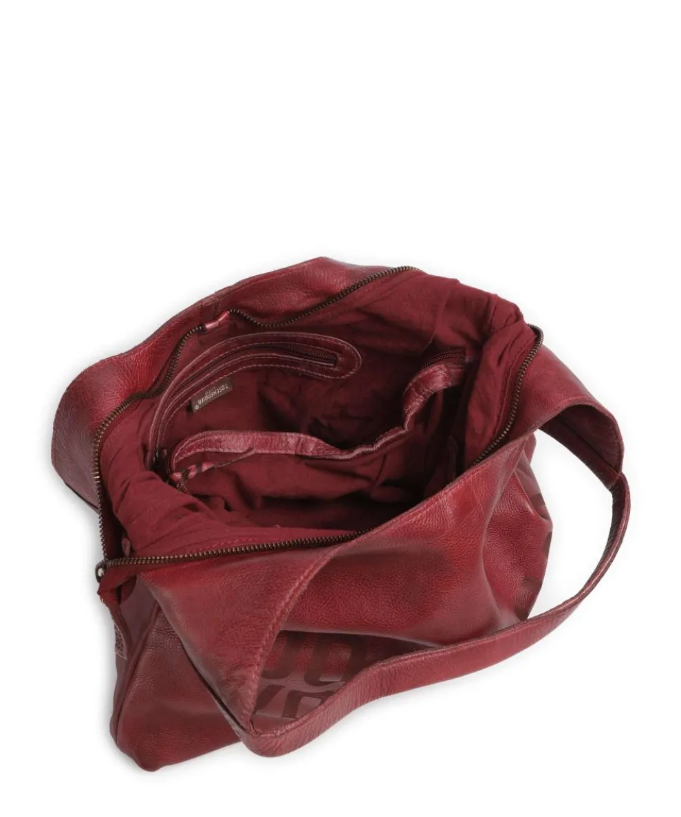 Hanfgasse 3 Hobo bag grained cow leather wine