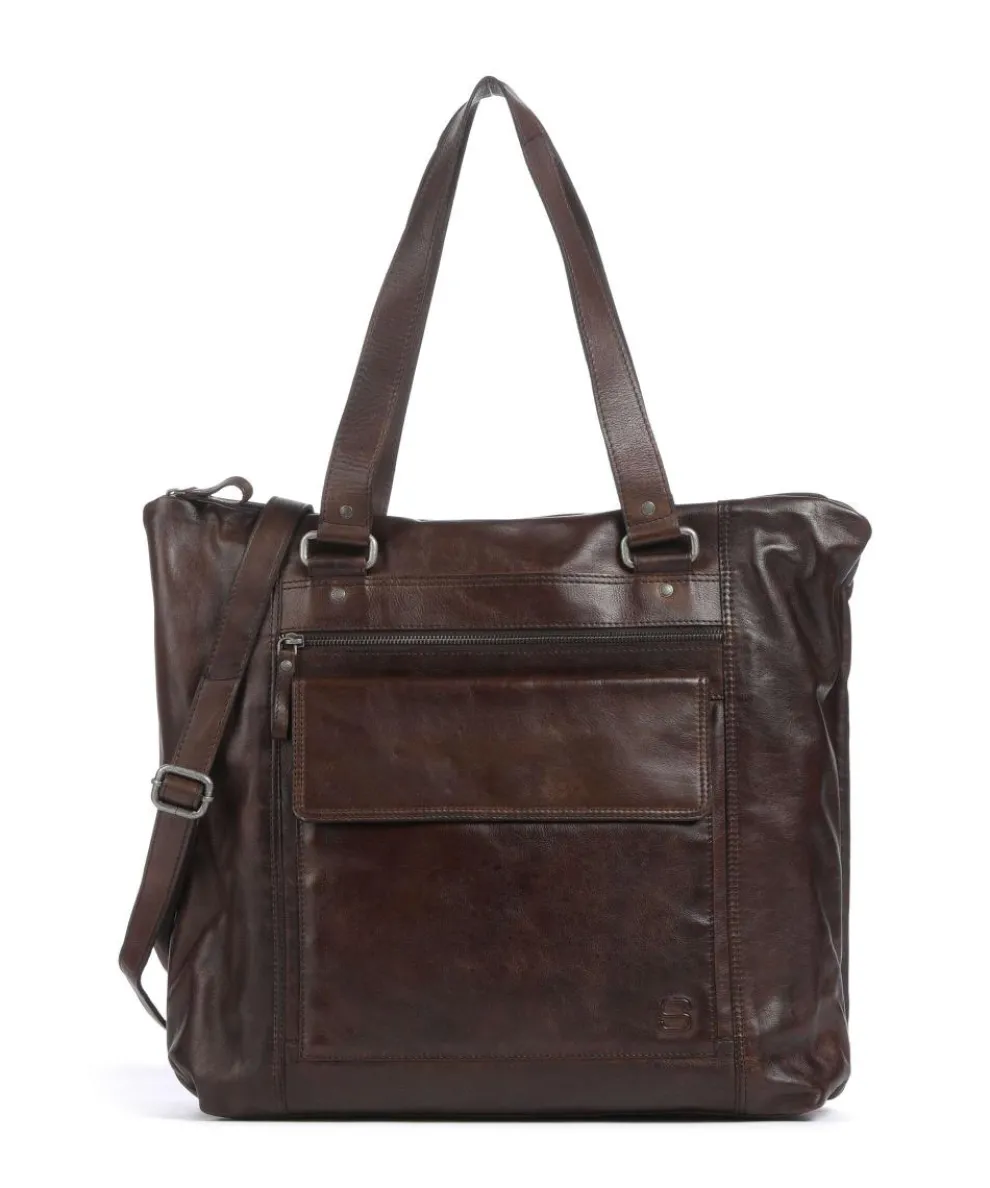 Apache Amina Briefcase 15″ fine grain leather dark brown