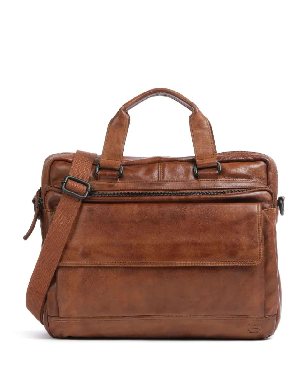 Apache Briefcase 15″ grained leather cognac
