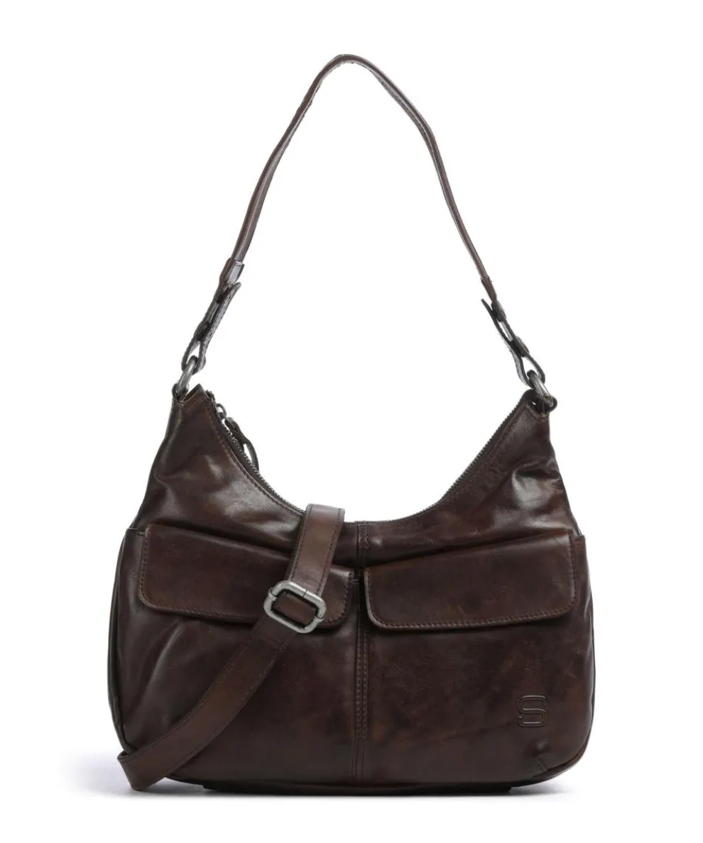 Apache Caryn Shoulder bag grained cow leather dark brown