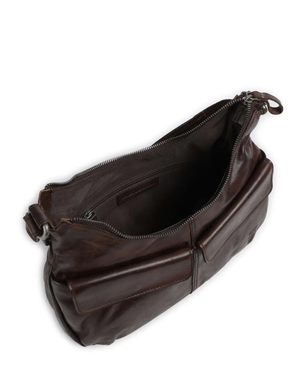 Apache Caryn Shoulder bag grained cow leather dark brown