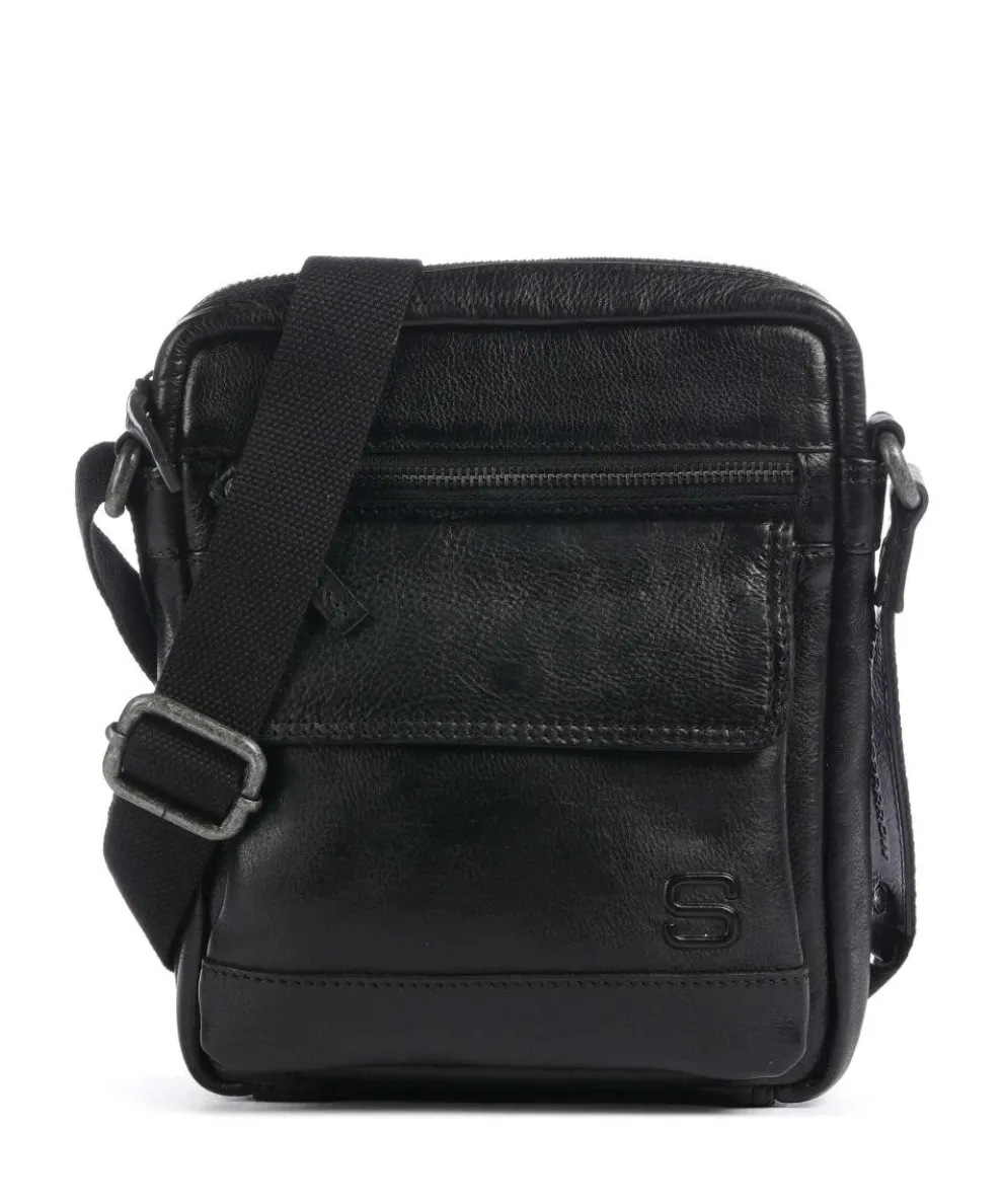 Apache Crossbody bag fine grain leather black