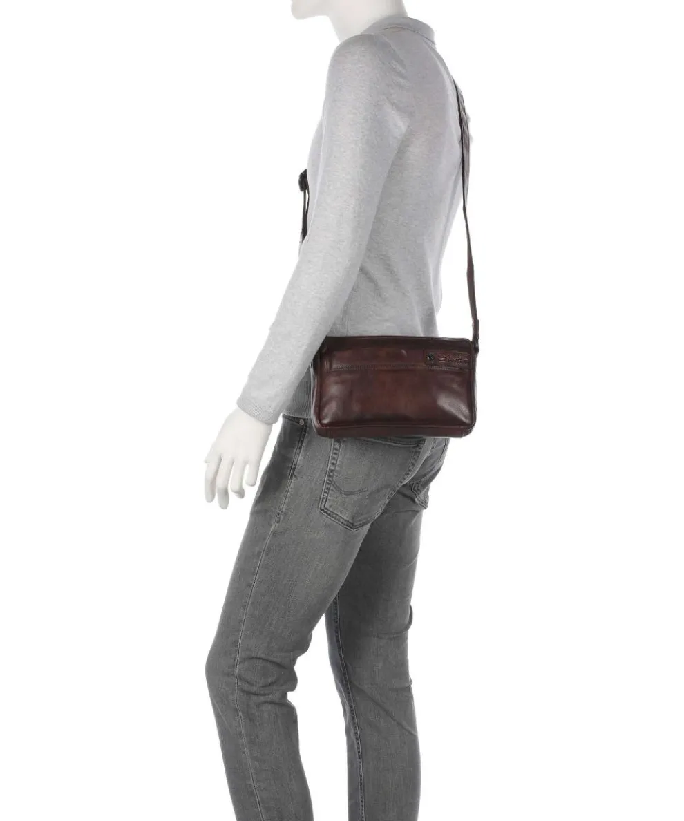 Apache Hubbert Crossbody bag fine grain leather dark brown