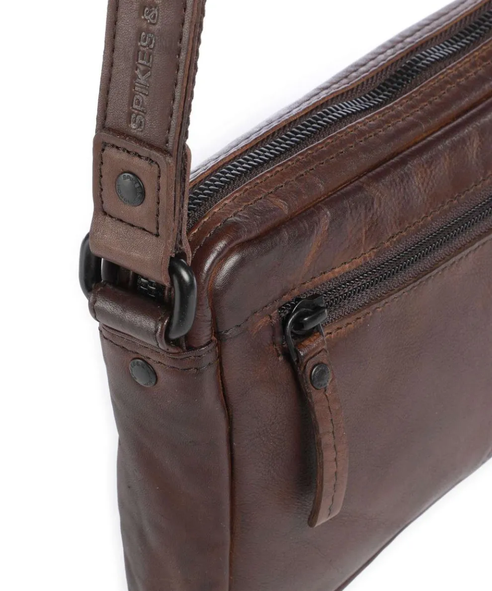 Apache Hubbert Crossbody bag fine grain leather dark brown