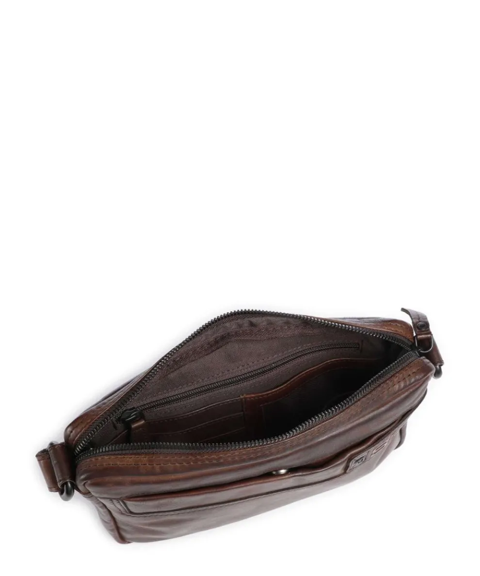 Apache Hubbert Crossbody bag fine grain leather dark brown