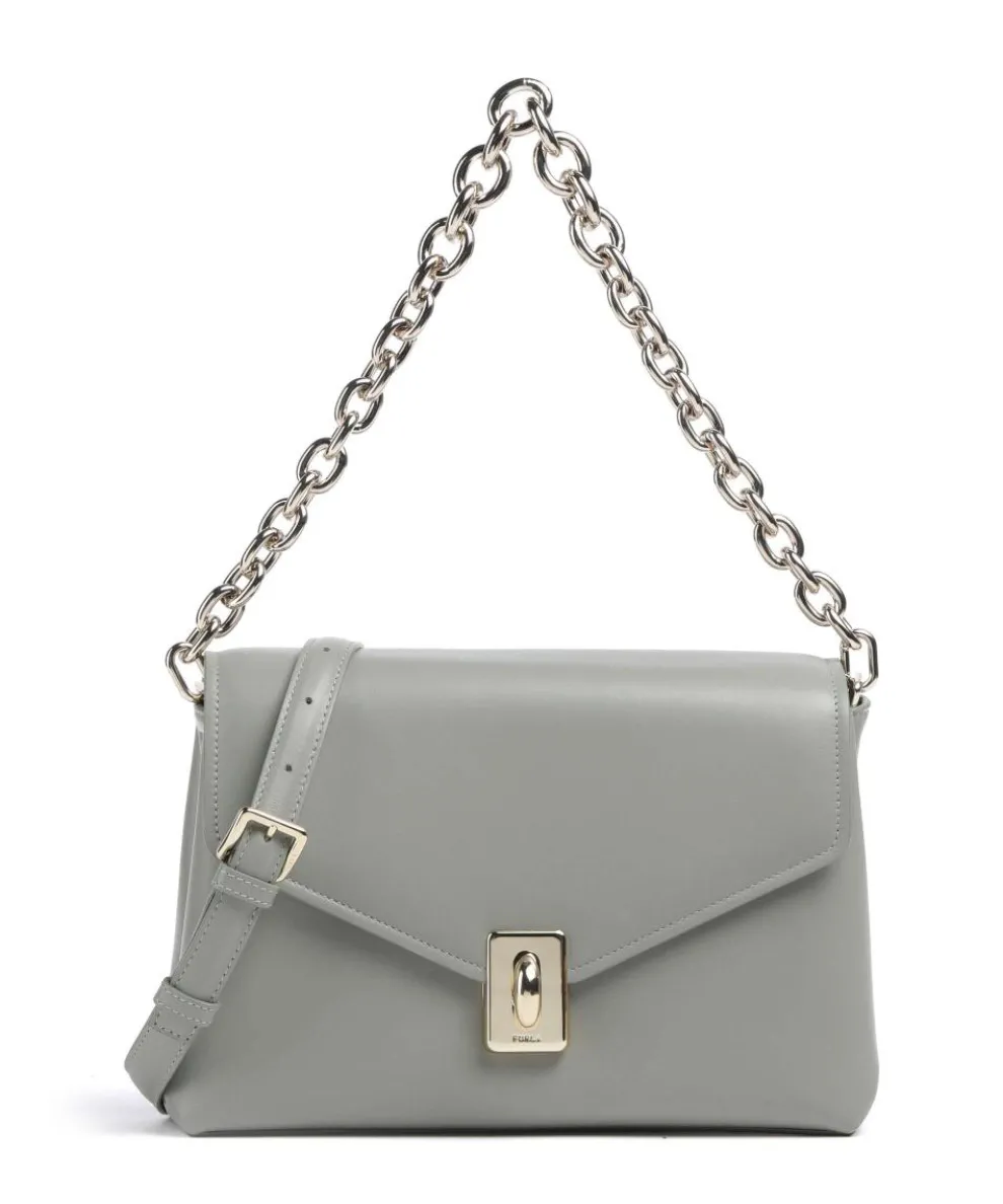 Meridiana M Shoulder bag softly grained calfskin greygreen