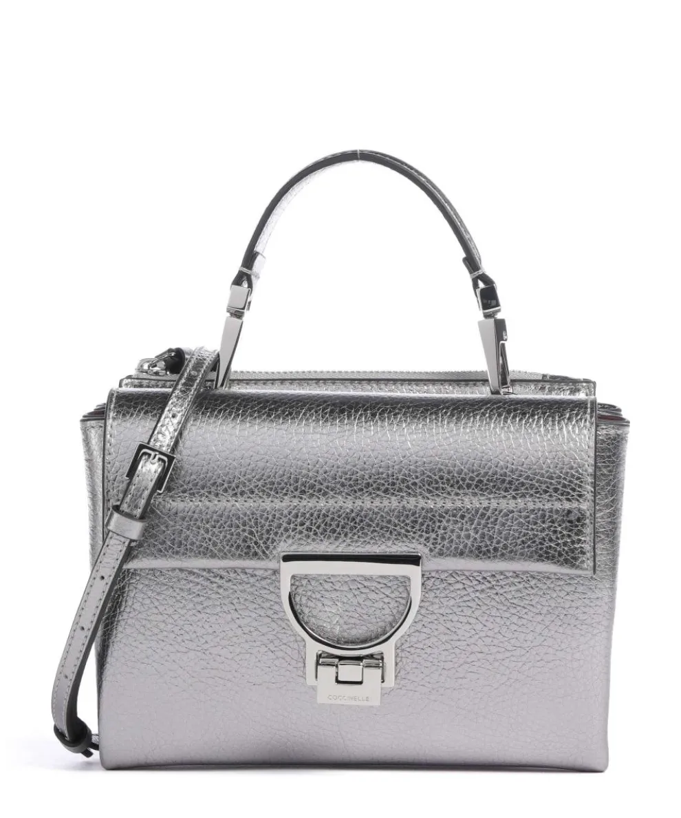 Arlettis Crossbody bag grained leather silver
