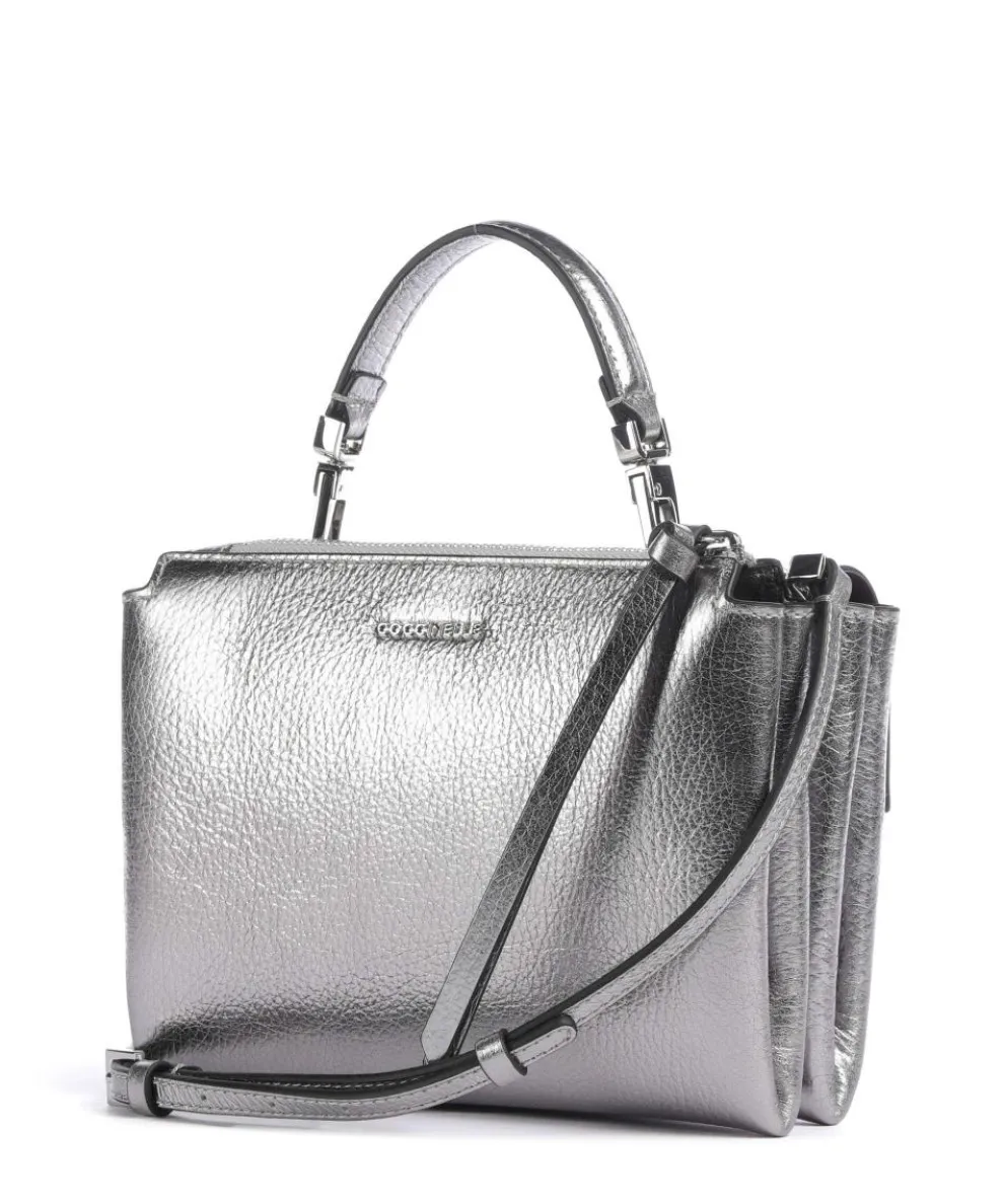 Arlettis Crossbody bag grained leather silver
