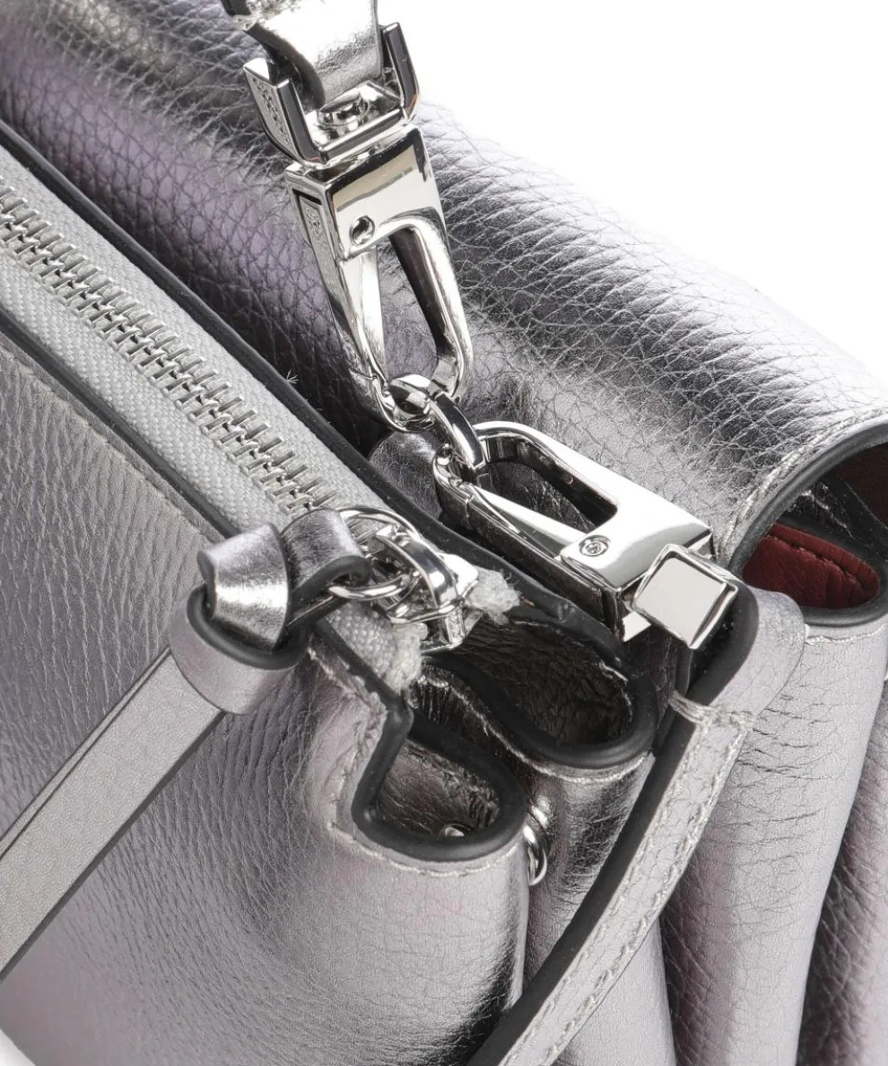 Arlettis Crossbody bag grained leather silver
