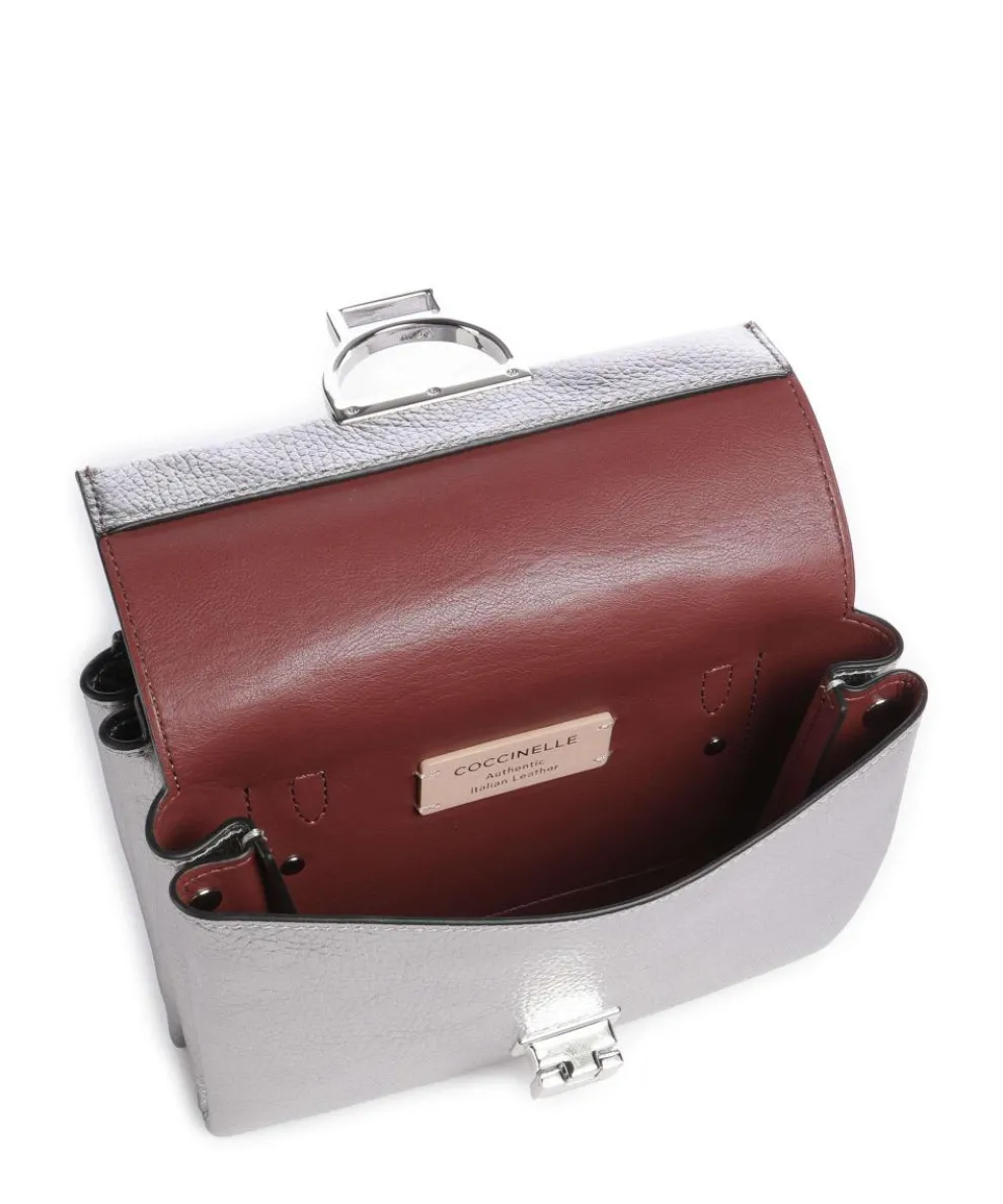 Arlettis Crossbody bag grained leather silver