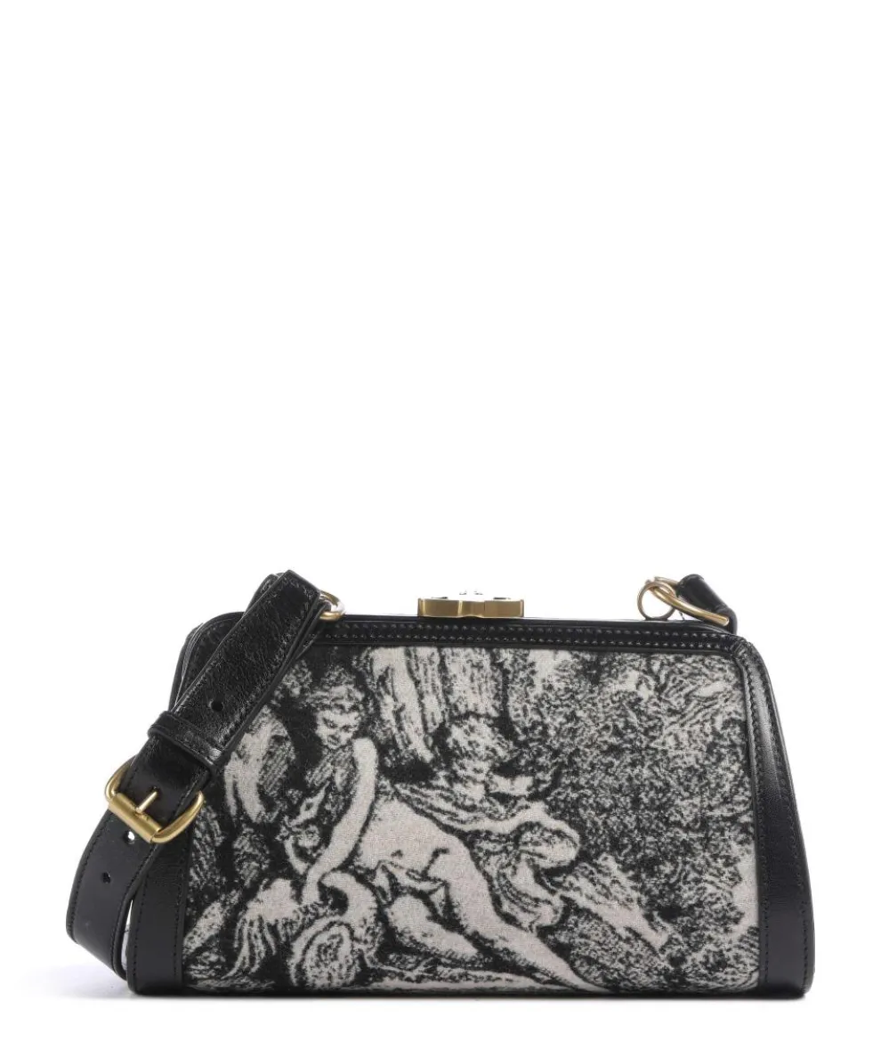 Ascot Frame Venus Wool Jacquard Crossbody bag fabric nature/black