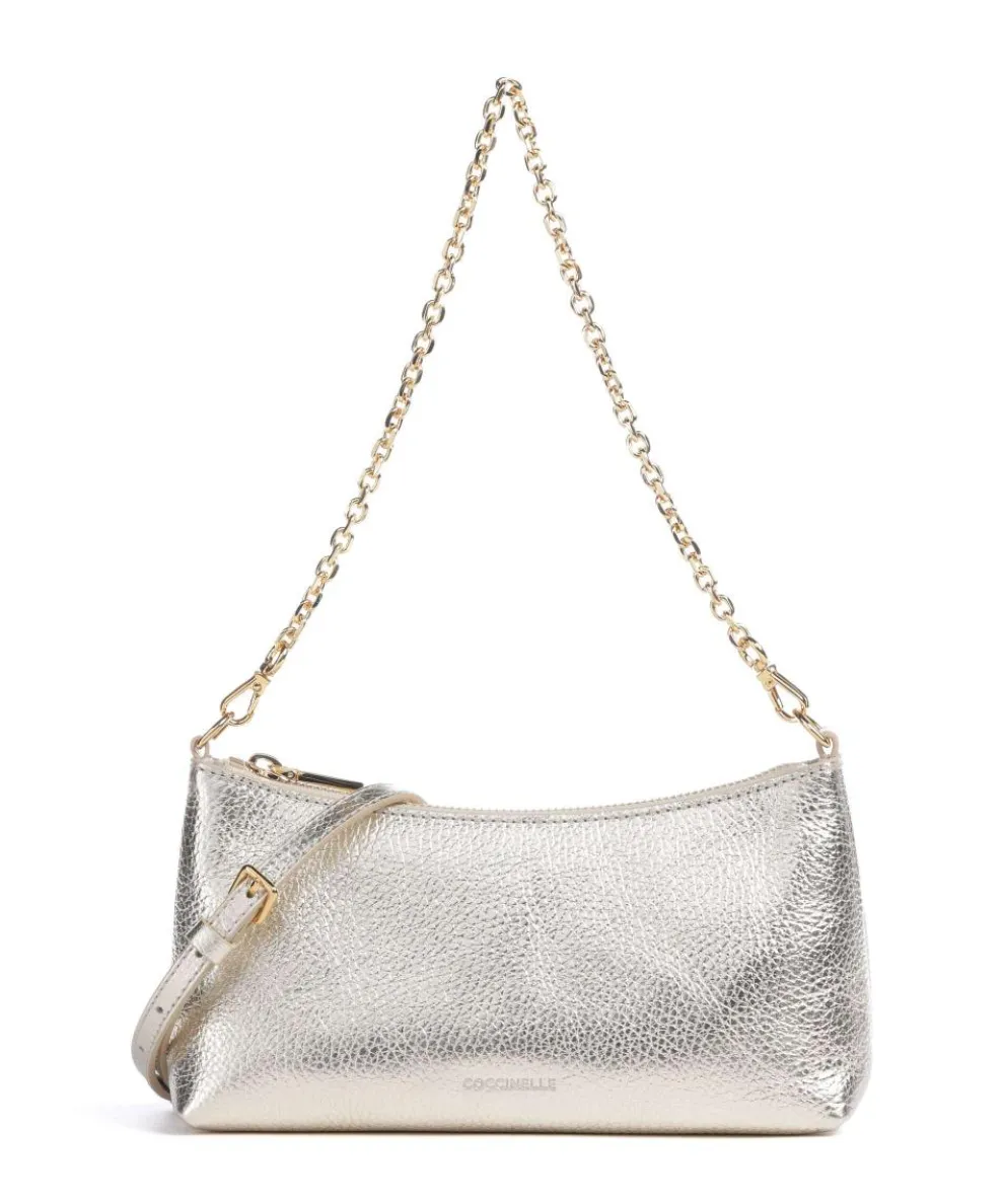 Aura Shoulder bag grained leather gold