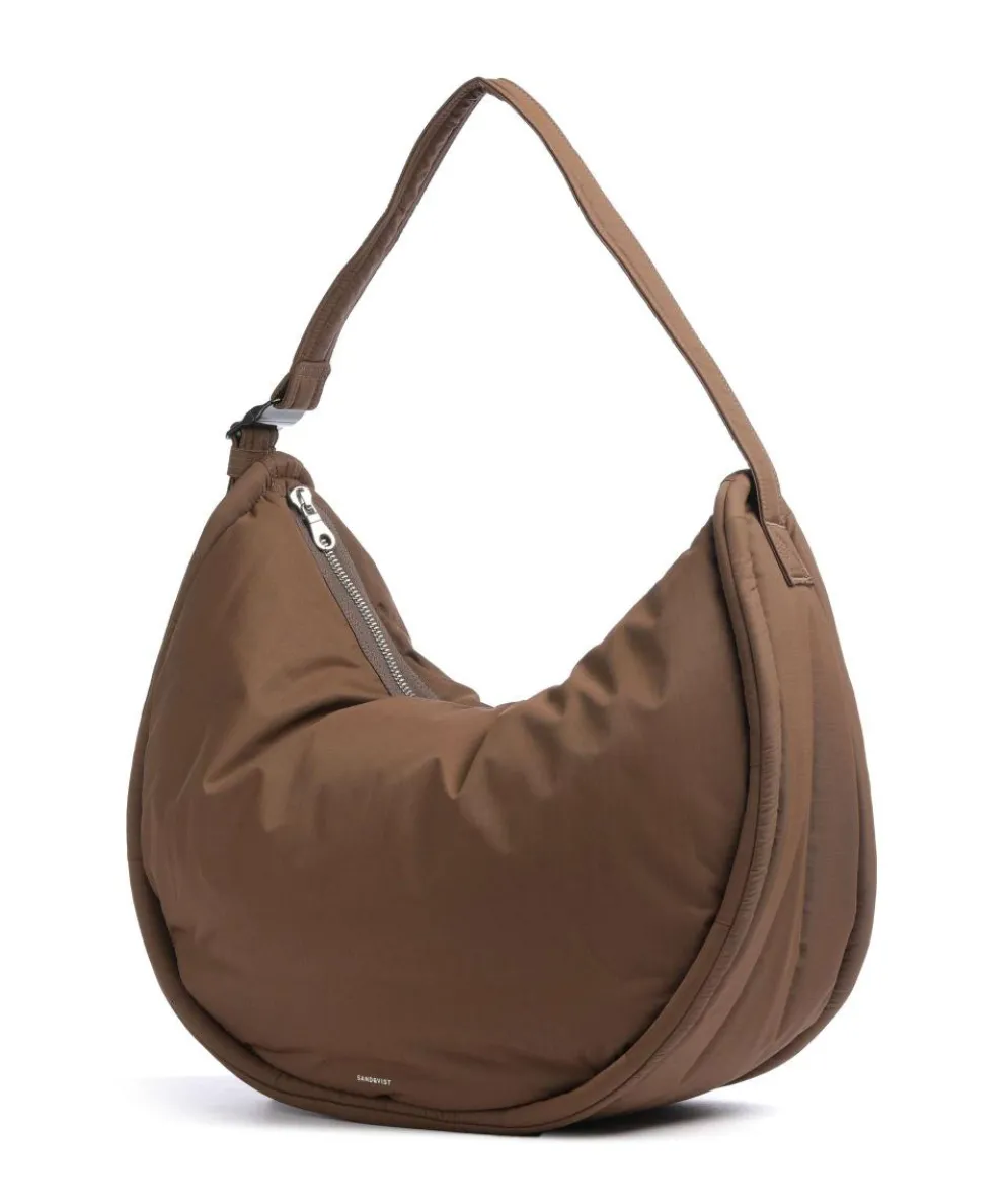 Curve L Hobo bag recycled nylon brown