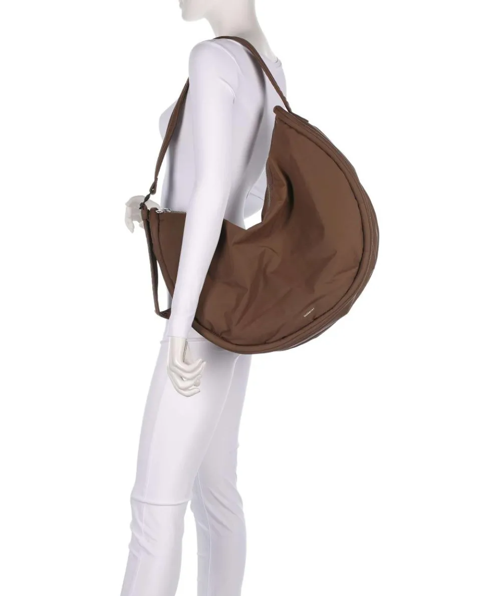 Curve L Hobo bag recycled nylon brown