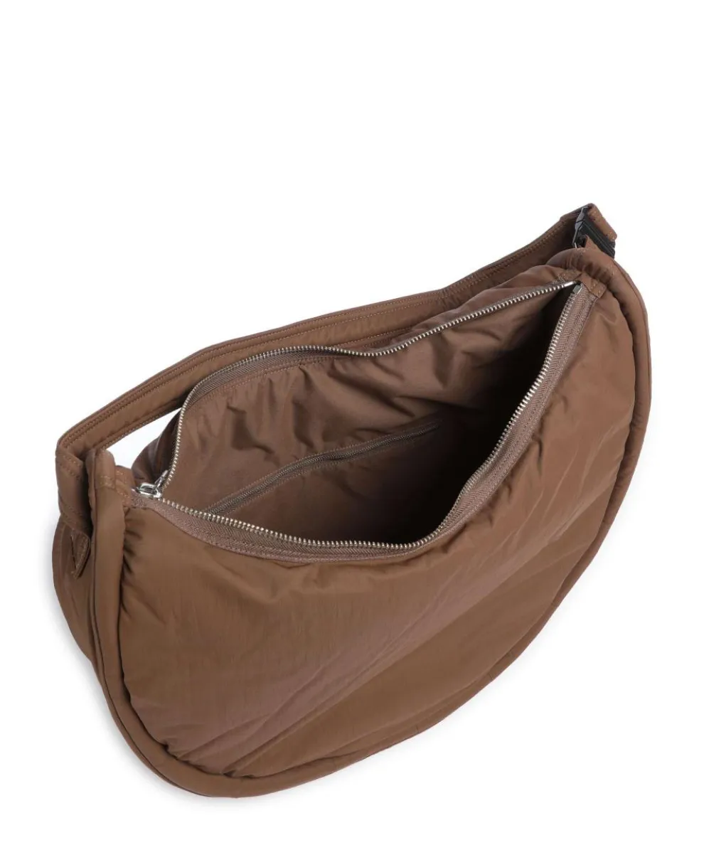 Curve L Hobo bag recycled nylon brown