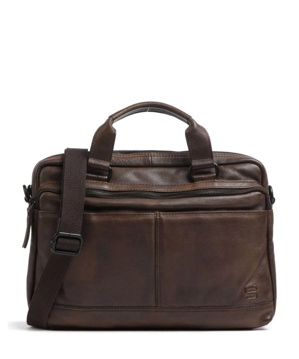 Apache Briefcase 13″ grained leather dark brown
