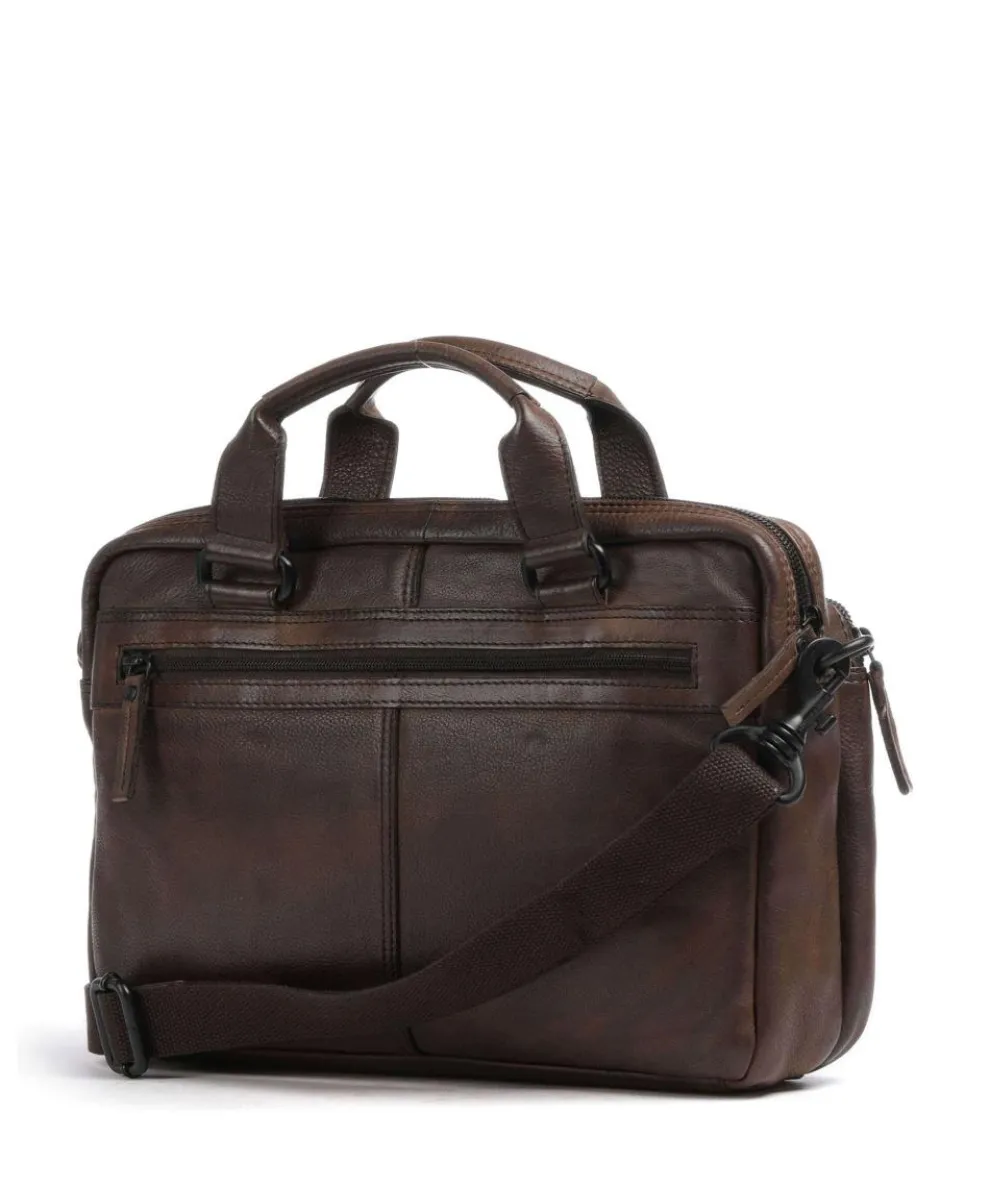 Apache Briefcase 13″ grained leather dark brown