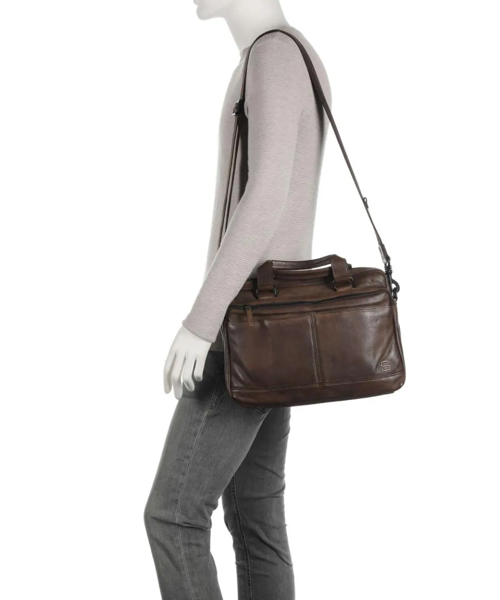 Apache Briefcase 13″ grained leather dark brown