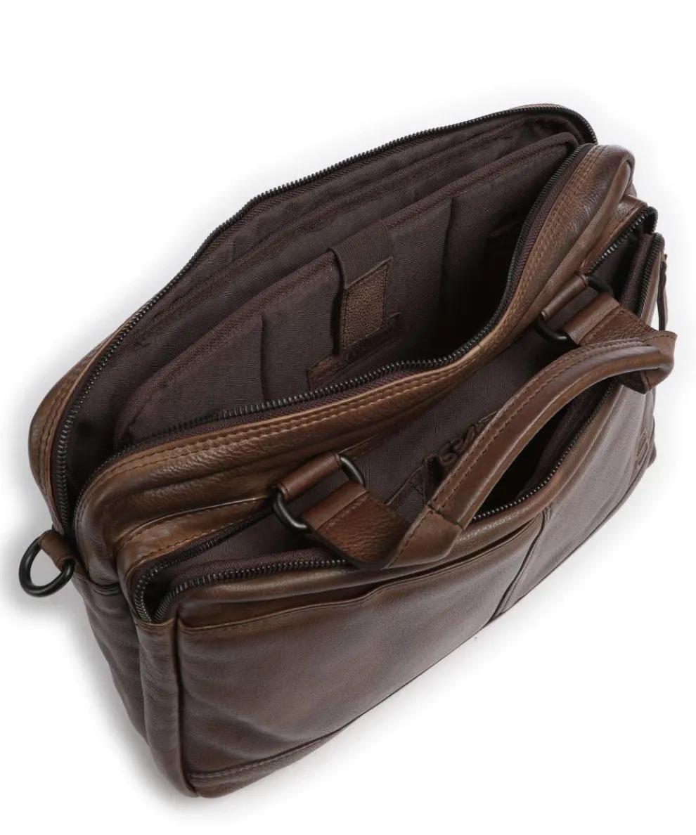 Apache Briefcase 13″ grained leather dark brown