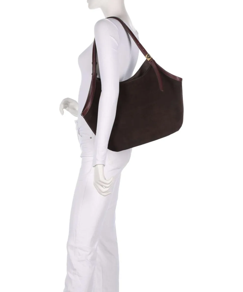 Deco Hobo bag brushed cow leather dark brown