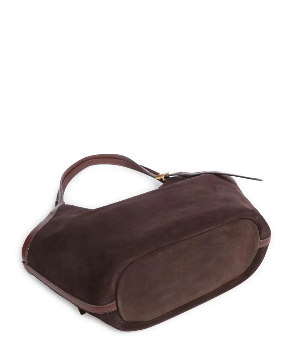 Deco Hobo bag brushed cow leather dark brown