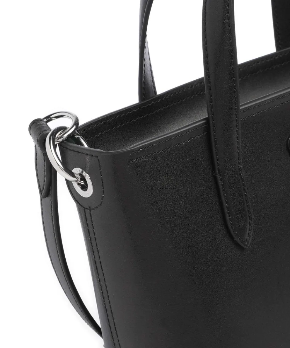 Handbag fine grain cow leather black