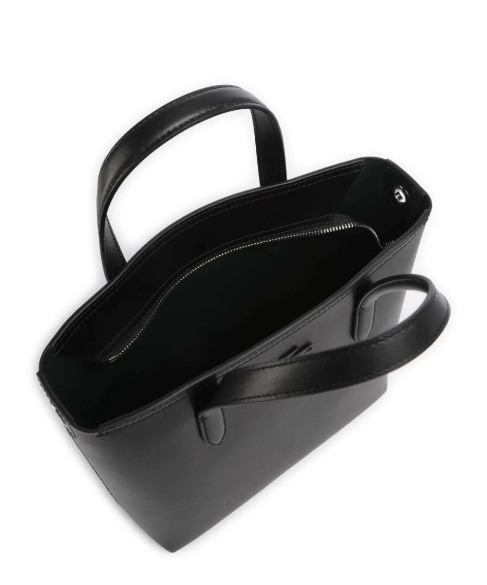 Handbag fine grain cow leather black