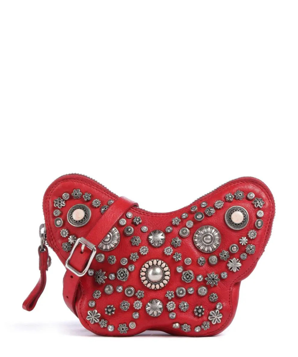 Crossbody bag cow leather red
