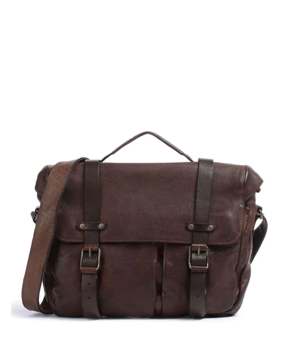 Barbershop Bandholz Messenger bag fine grain leather dark brown