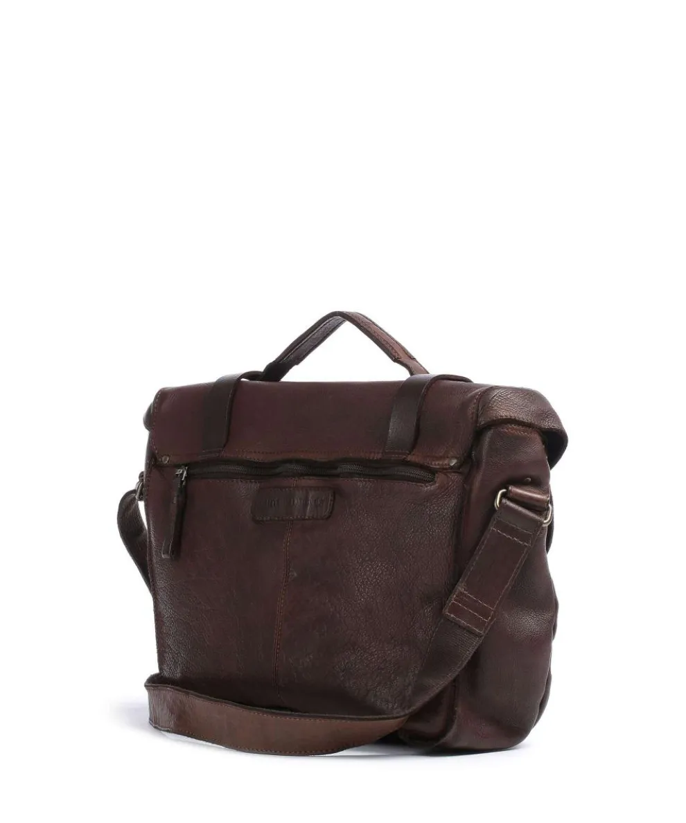 Barbershop Bandholz Messenger bag fine grain leather dark brown
