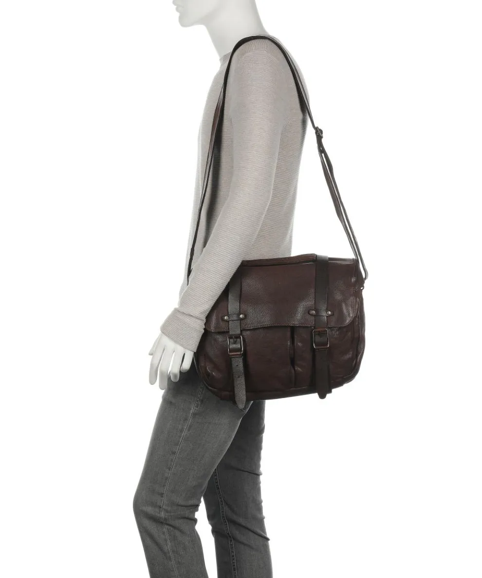 Barbershop Bandholz Messenger bag fine grain leather dark brown