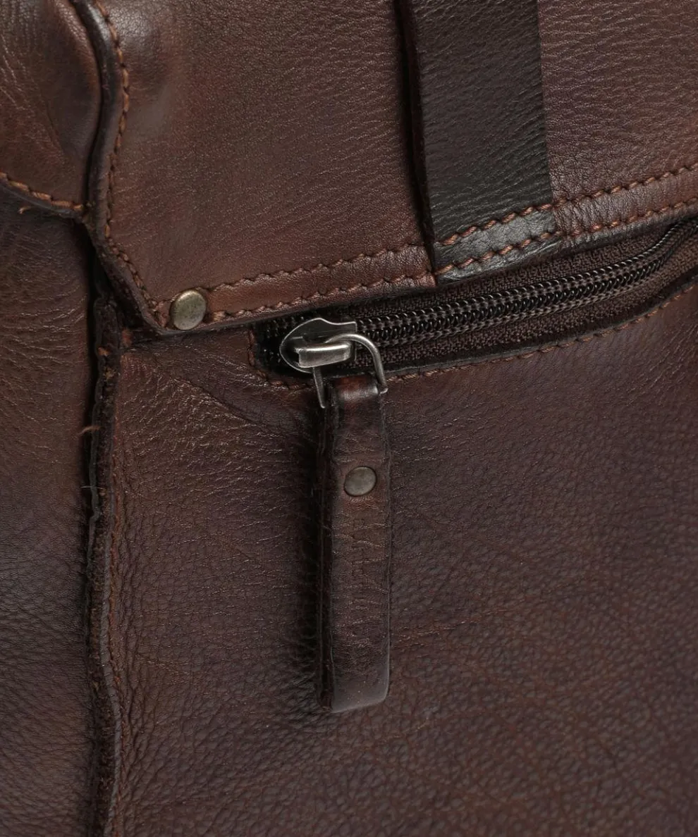 Barbershop Bandholz Messenger bag fine grain leather dark brown